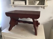 Alter uriger Schemel Hocker Holz Braun  Shabby Brocante Country Folklore Shabby