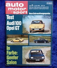 AMS, Auto Motor und Sport Nr. 8/1969,  Opel GT, Audi 100, Fiat 124, Autobiancchi