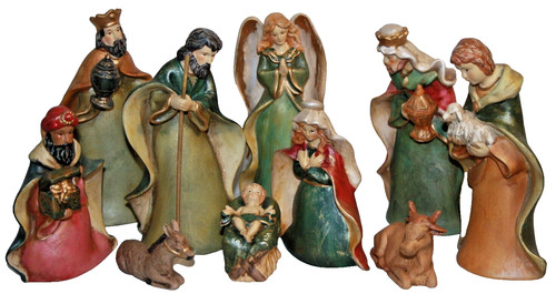 Krippenfiguren set 10 tlg - krippenfiguren,