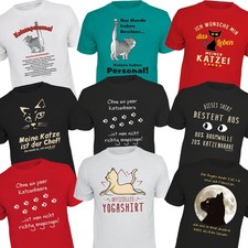 Katzen T-Shirt Katze Cat Sprüche Shirts Haustiere Motive Freizeit Weihnachten