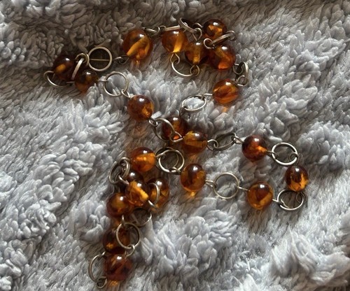 Vintage kette bernstein - bernstein, punze