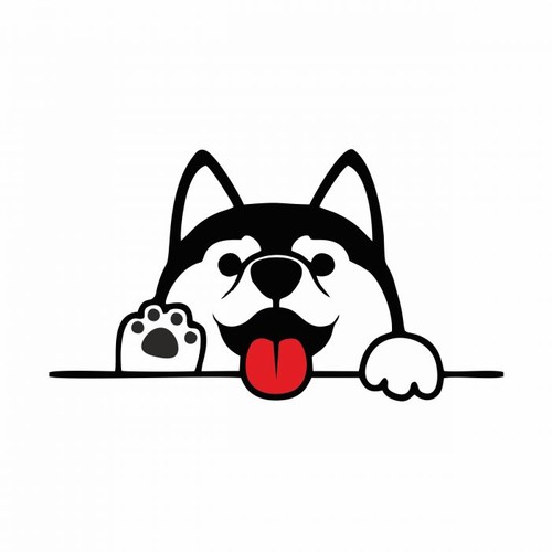 Kleine husky aufkleber little - kleine,