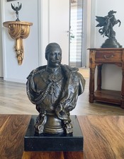 Bronzefigur Kaiser Friedrich Wilhelm II König v. Preußen Büste Statue Antik Stil
