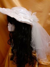 Hochzeitshut weiss Vintage sehr alt aussergewöhnlich Schleier Hut Braut 