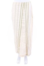 SULU Kerstin Bernecker Midirock Streifen Schlitz 1 = D 36-38 hellbeige