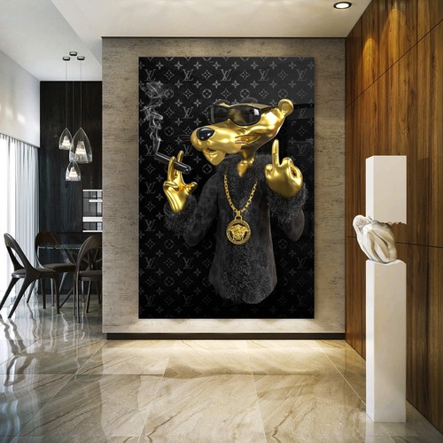 Wandbild pink panther golden - wandbild,
