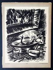 Frans Masereel Erscheinungen,  18 Zeichnungen, um 1947,  Apparition, Linol