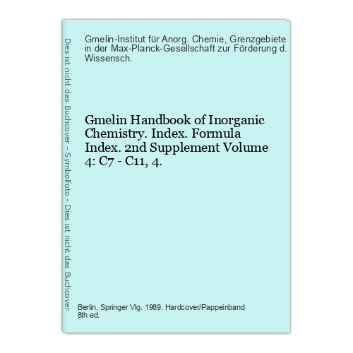 Gmelin handbook inorganic - handbook,