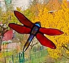 Bleiverglasung Fensterbild Suncatcher Facetten- Libelle in Tiffany  