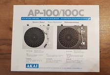 Gebrauchsanleitung für Plattenspieler AKAI  AP-100/100C