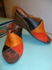 Stilvoll Spanische ART Plateau Sandalen/Wedge Pantolette Keilabsatz Gr.37 NEU 