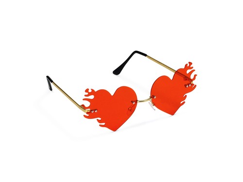 Sonnenbrille herz mit flammen - sonnenbrille,