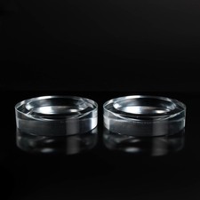 Murano Glas Snack Schalen Paar klar flach Cenedese mid century design Italien