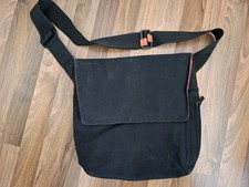 Jost Umhängetasche Schwarz Stoff (Innen Rot) 33 X 36 X 11 cm