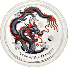 1 oz Silber Lunar II Drache Schwarz Black 2012 in Kapsel
