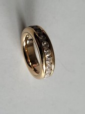 Ring 925 Sterlingsilber, vergoldet , mit Zirkonia, drehbar