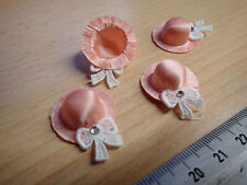 Tobler Ideen - 4 Stück Deko Braut Hut / Hüte - 23 mm - lachs - mit Schleife