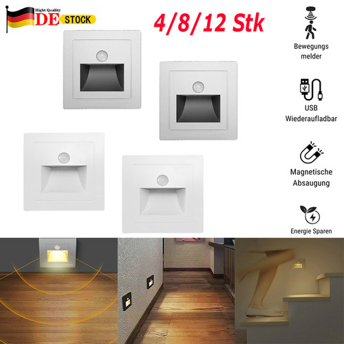 12x nachtlicht bewegungsmelder - 12x,