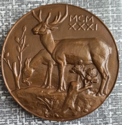 Große bronzemedaille hirsch - bronzemedaille, &