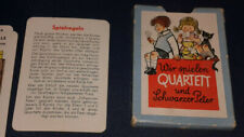 Kartenspiel Wir spielen Quartett und Schwarzer Peter 1959 Versicherungs Anstalt