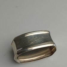 Schöner Serviettenring  Silber 835 Krone Halbmond antik mit  Gravur "ELSE"