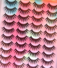 20 Paar 3D Echthaar Wimpern 100% Mink Lashes Fake False Faux Eyelashes HL05