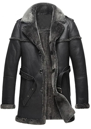 Herren schwarz leder lammfell - herren,