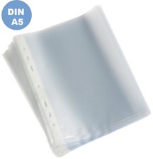 100 DIN A5 (ACHTUNG A5!) Prospekthüllen Klarsichthüllen oben offen, genarbt, PP