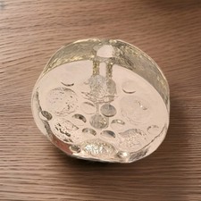 Vintage Blockvase Solifleur Walther Glas Schwer Bubblevase 70er retro 