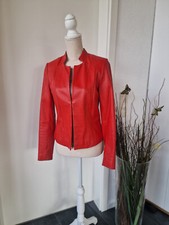 KlaudiaSträter Damen Lederjacke, Rot, Gr.36