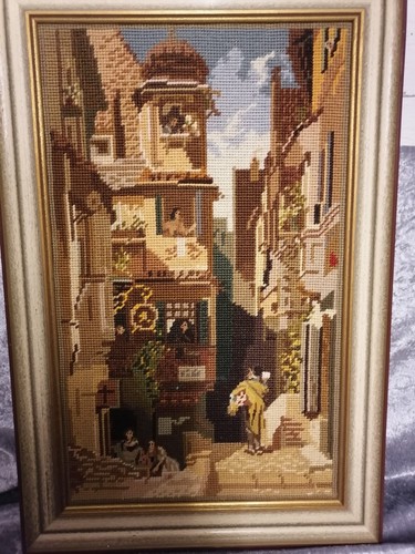 Vintage gobelin stickbild - vintage,