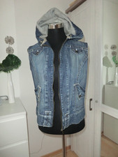 Damen Jeans Weste Blau gr 38 mit Kapuze