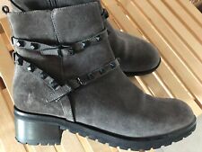 Kennel & Schmenger Stiefelette Boots Biker grau Nieten Wildleder Gr 38,5 (5,5) 