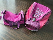 SCOUT Schulranzen SUNNY PURPLE BUTTERFLY inkl. Sporttasche und 2 Mäppchen
