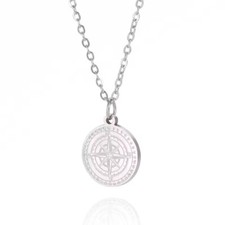 Kompass Halskette Damen Silber Gold Kette mit Anhänger Edelstahl Schmuck