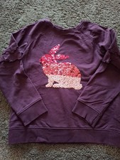 Pullover Mädchen Pailetten Hase 122/128