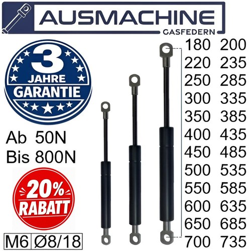 Gasdruckfeder mit ösen - mit,