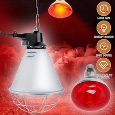 E27 Wärmestrahler Rotlichtlampe mit Sparschalter Wärmelampe Tiere Infrarotlampe
