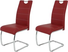 Esszimmerstuhl Schwingstuhl Stuhl Kunstleder Bordeaux Rot "2er Set" Küchenstuhl