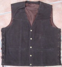 Leder Weste dunkel braun