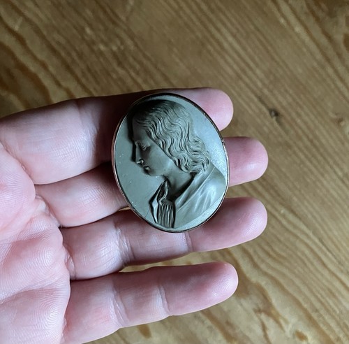 Lavastein kamee gemme brosche - lavastein,
