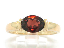 Granat Ring 585 Gelbgold 14Kt Gold natürlicher oval facettierter Granat 