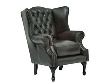 Sessel Chesterfield Pittsfield Echtleder grün Ohrensessel Armlehnsessel