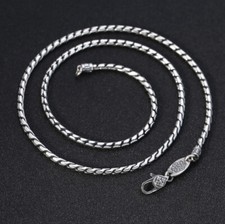 I07 buddhistisch S-Muster Kette Silber 925 Vajra 6-Wort-Mantra 3mm Länge wählbar