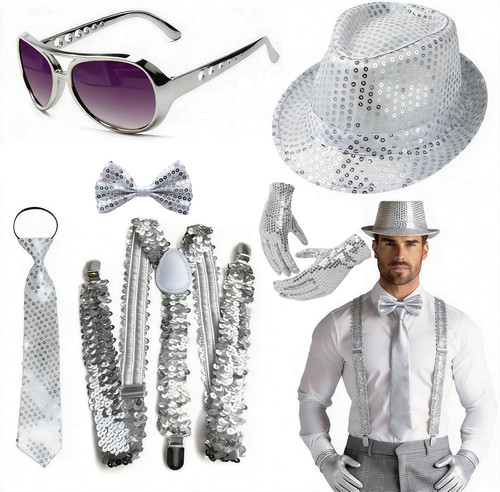 Disco glitzer outfit herren - glitzer,