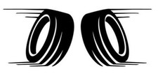 2x tire left/right car decal