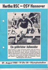 Fussball-Programmheft   80/81    2. Liga    Hertha BSC Berlin - OSV Hannover