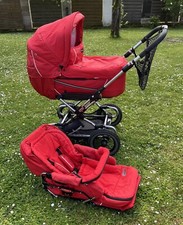 roter Kinderwagen EMMALJUNGA mit Sportwagen Kombikinderwagen Geburt bis 4 Jahren