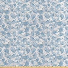 Gingko Satin Stoff als Meterware Retro-Blumen-Blumenstrauß-Blätter