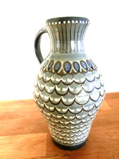 Lausitzer Keramik Krug Henkelvase Schlickenmalerei Kunsthandwerk  Höhe 26 cm